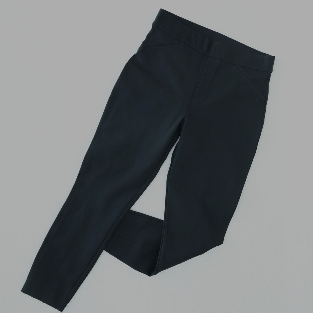 Spanx The Perfect Pant Women's Large Black Backseam Skinny Split Hem Ponte Ankle